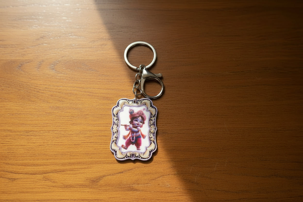Cute Krishna resin keychain