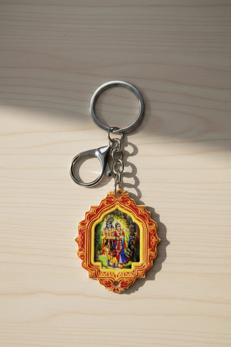 Radha Krishna Resin keychain