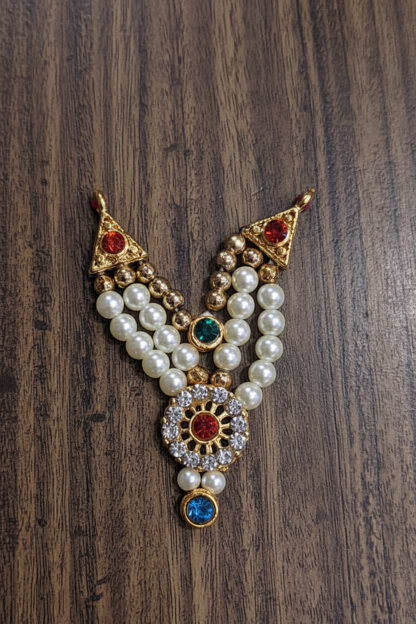 Triple layer White Moti Necklace