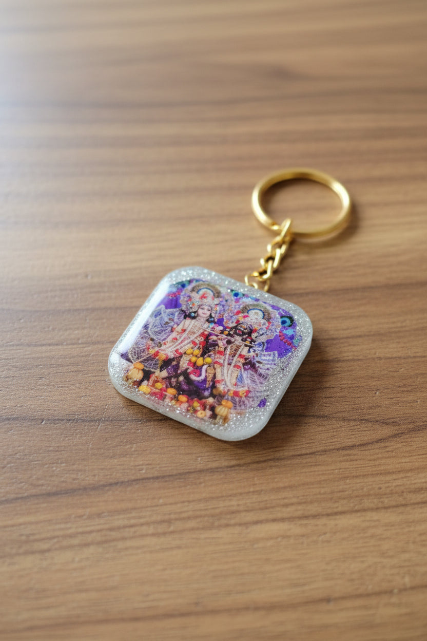 Radha shyamsunder and krishnaBalram resin keychain