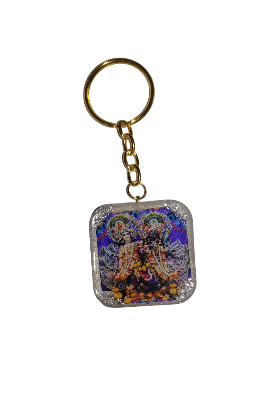 Radha shyamsundar and Krishna Balram Double side keychain