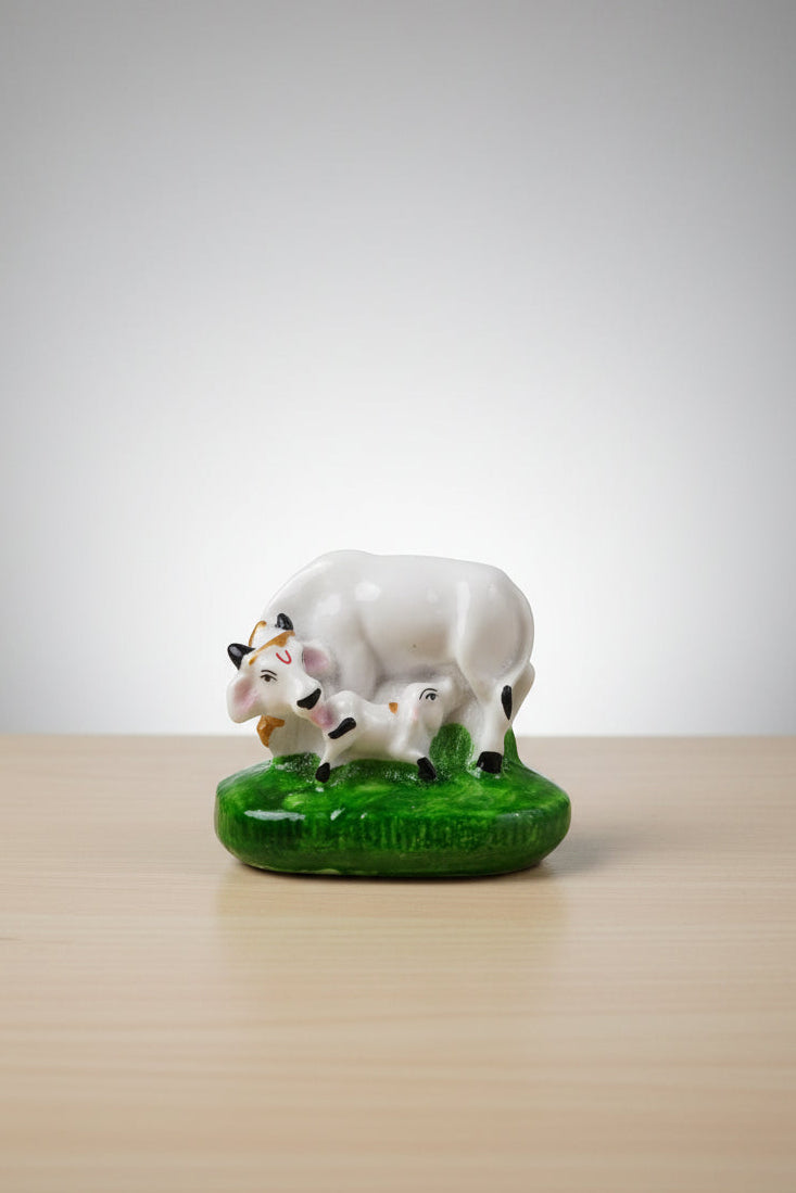cow and calf statue made with Marble dust (2 inch)