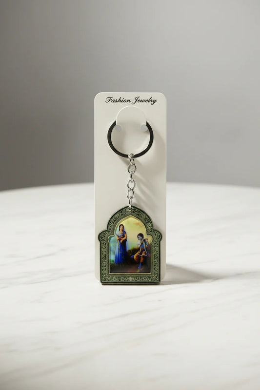 Radha Krishna resin keychain