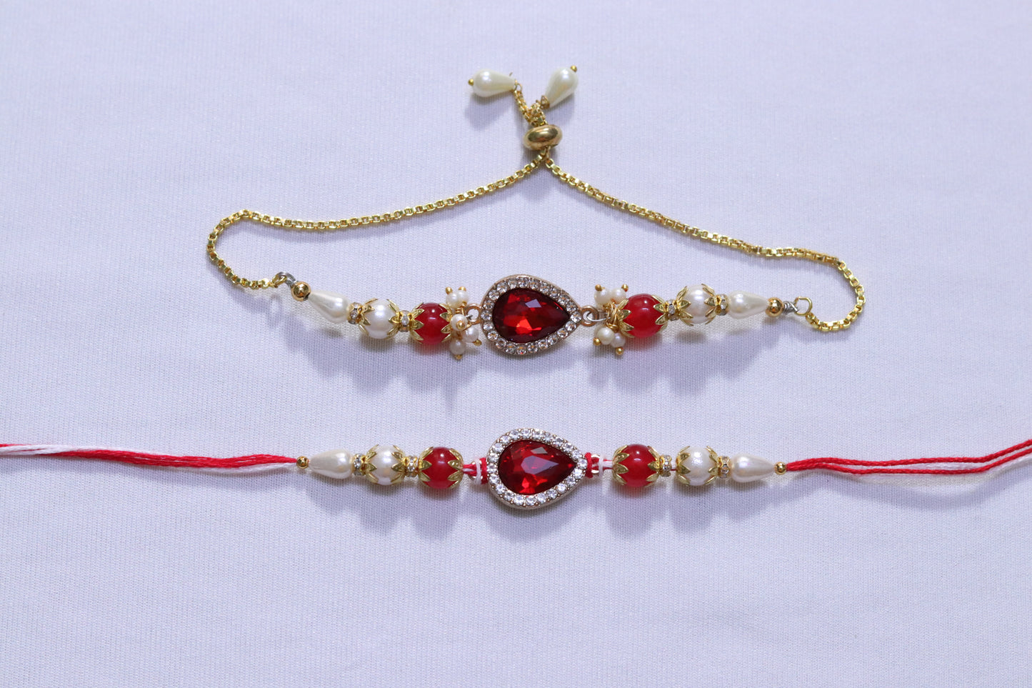 Bhaiya Bhabhi Ruby Rakhi Set