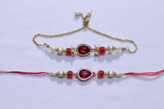 Bhaiya Bhabhi Ruby Rakhi Set