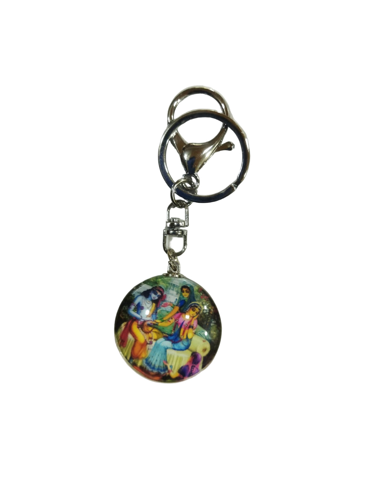 Nasrimha and Radha krishna double side keychain