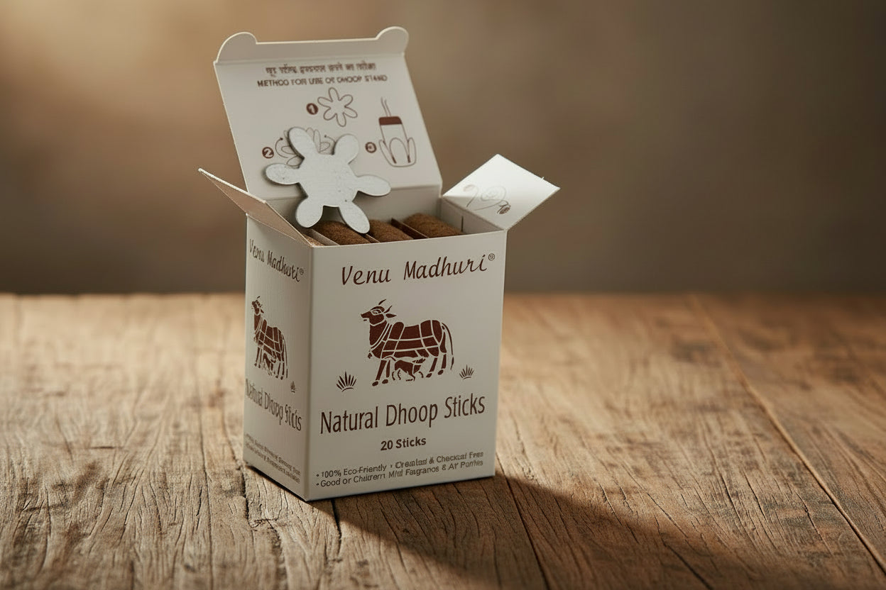 VENUMADHURI - ORGANIC COWDUNG DHOOP STICKS