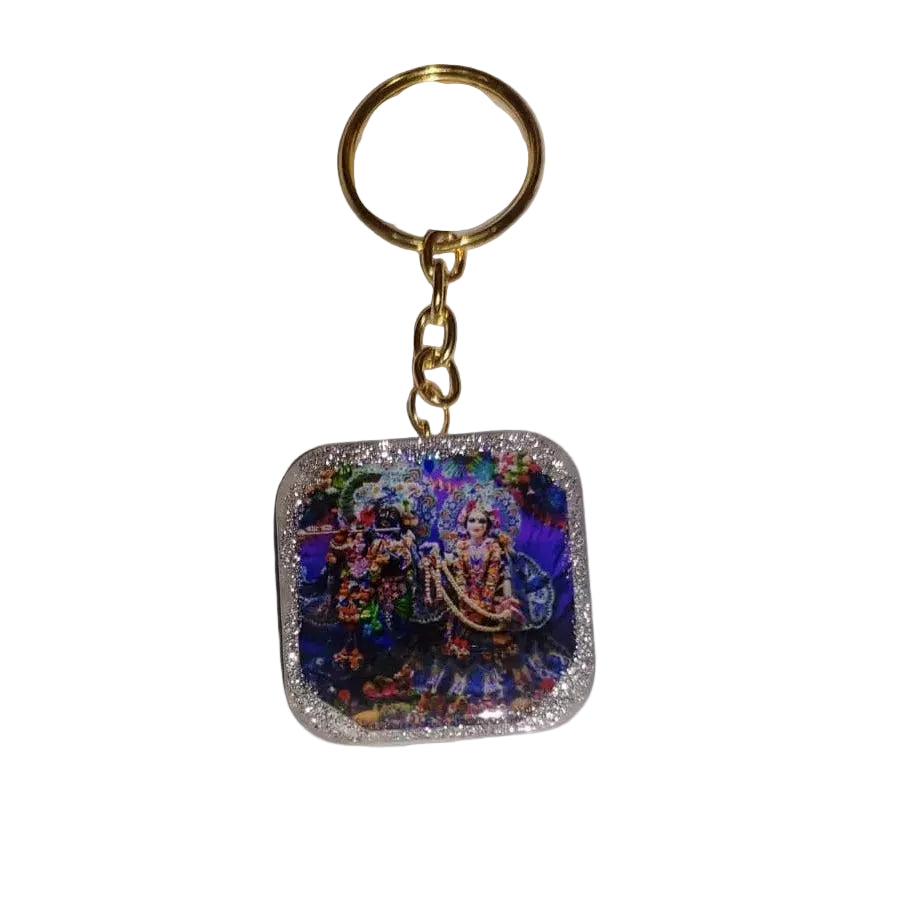 Radha shyamsundar and Krishna Balram Double side keychain