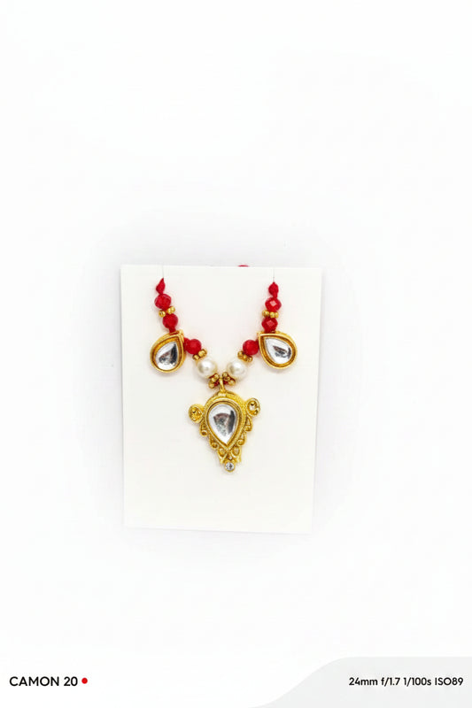 Single layer Kundan & Moti Necklace