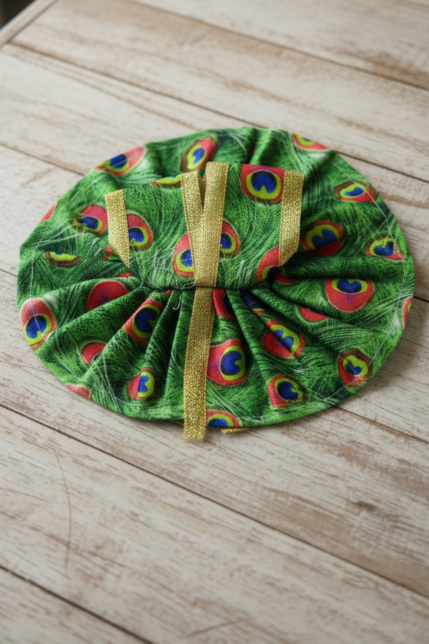 peacock feather print dress