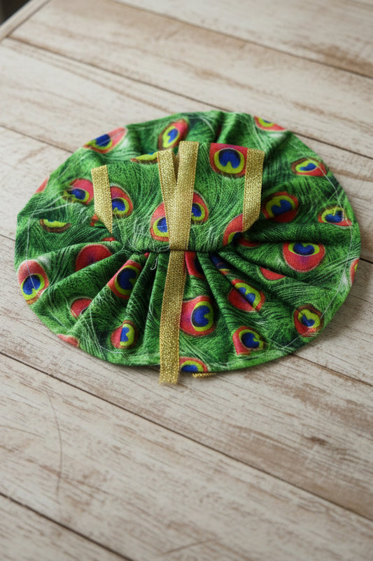 peacock feather print dress
